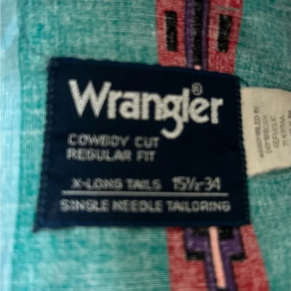 Vintage Shirt Wrangler Shirt Long Sleeve Multi Color Western Style Cotton Shirt - Picture 6 of 8